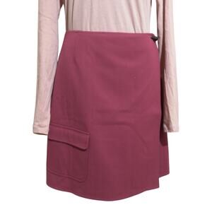 Talbots Skirt Burgundy Cargo Wrap Y2K Style Short w/ Pocket Gorpcore Size 16